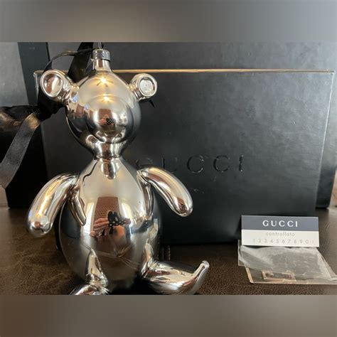 gucci teddy bear tom ford glass silver|Gucci Silver Glass Bear Ornament from Tom Ford Era .